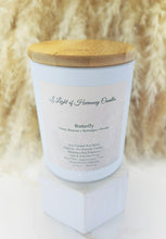 Load image into Gallery viewer, #Bamboolid #bamboolidcandle #floralscentedcandle #butterfly #cherryblossom #hydrangea #powder