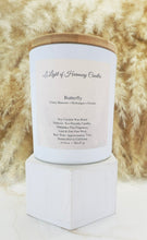 Load image into Gallery viewer, #cherryblossom #hydrangea #powder #candle #Butterfly #floralfragrance #floralscentcandle #ecofriendly #nontoxiccandle